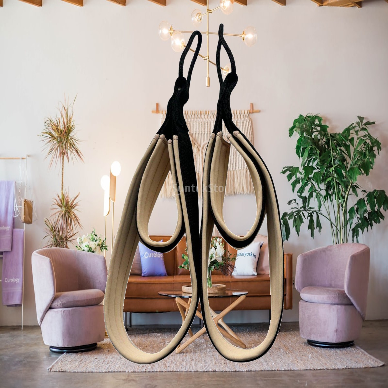 Pilates & Yoga Elastic Band - Alça de Pilates com Punho Antiderrapante,