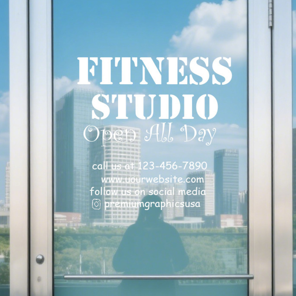 Pilates Yoga Or Gym - Decalque de janela de estúdio personalizável/nome