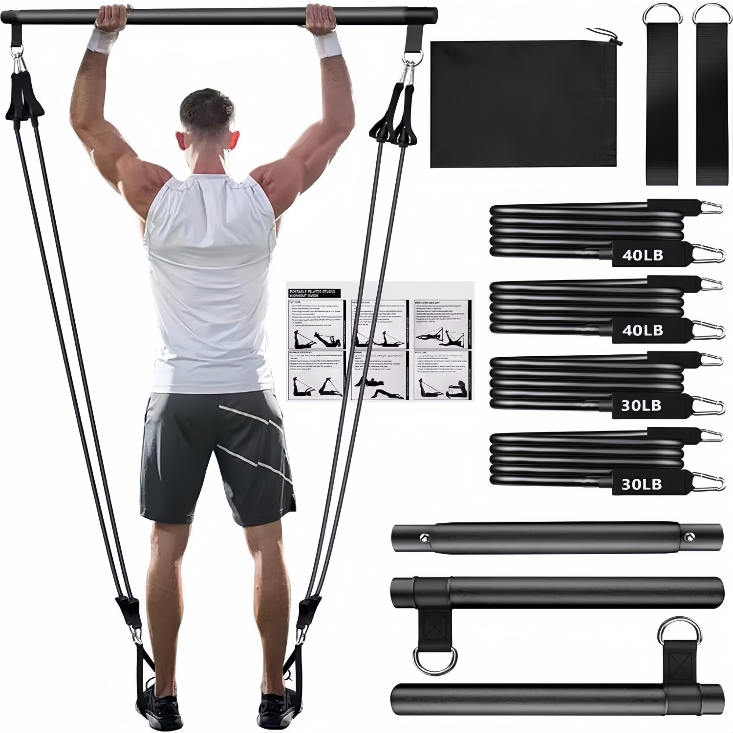 Pilates Yoga Tone - Barra portátil para ioga, pilates, com