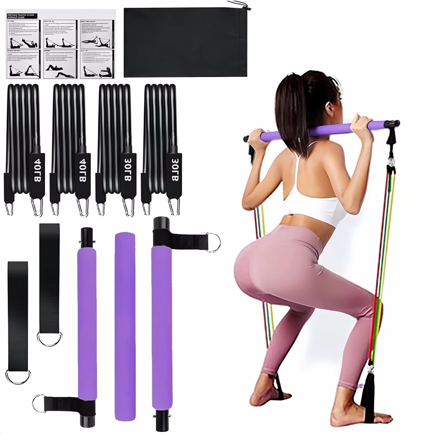 Barra portátil para ioga, pila - Pilates Yoga Tone avaliação e preço
